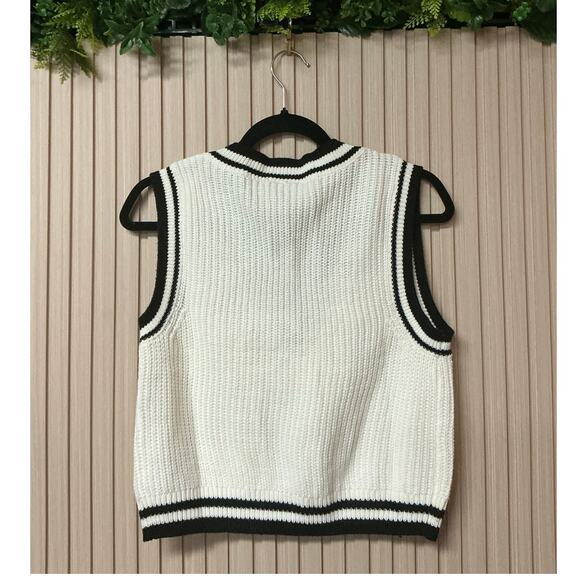 H&M Rib-Knit Sweater Vest V-Neck Women’s Size M - Picture 3 of 5